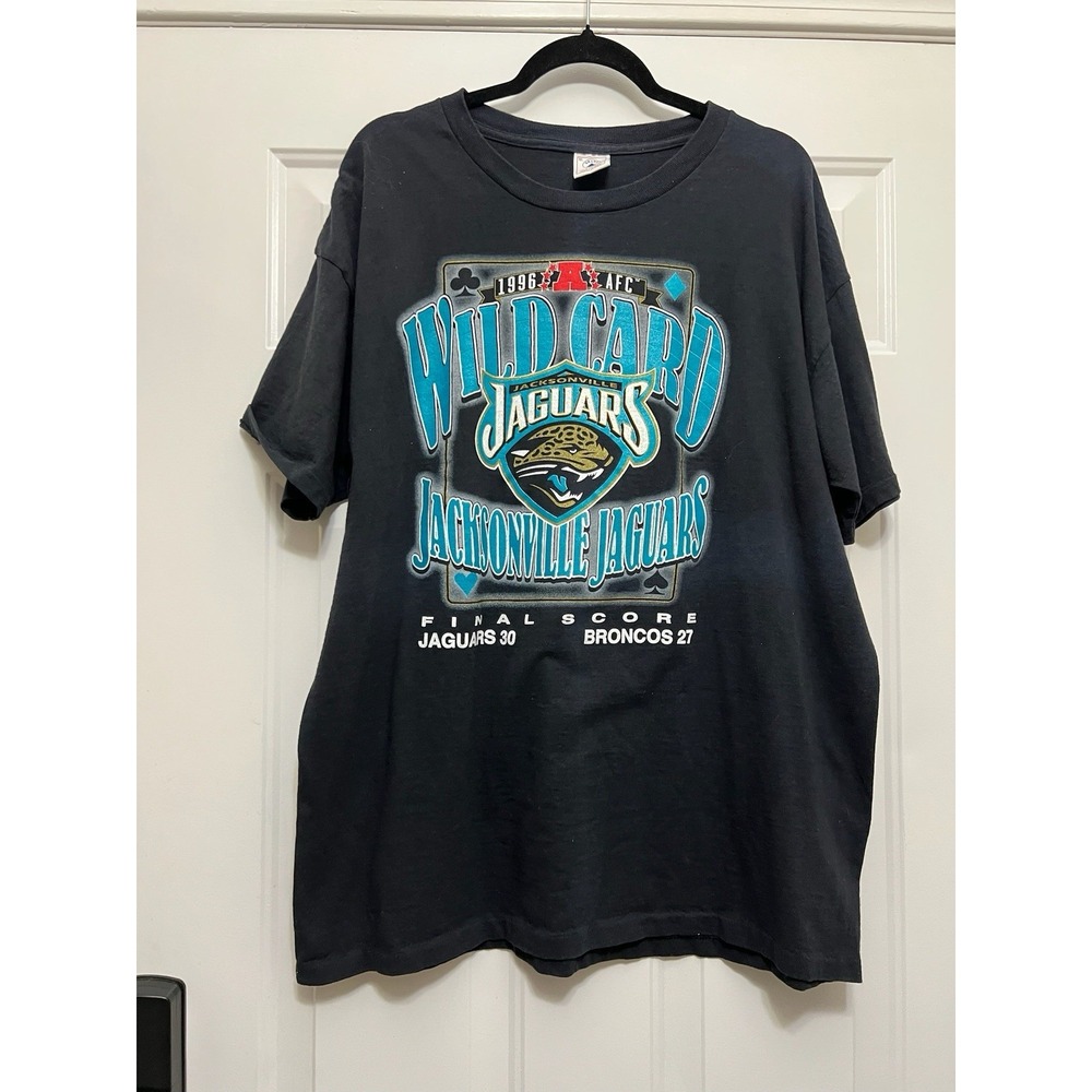 VTG NFL Jacksonville Jaguars 1996 AFC Wildcard Game T Shirt Black Size XL